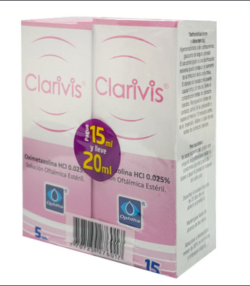Clarivis Oximetazolina 0.025% Gotas Oftálmicas 15 ml + 5 ml — Ophtha