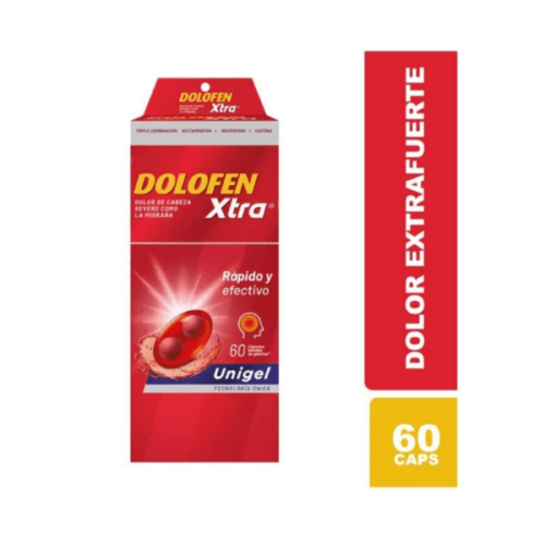 Dolofen Xtra Acetaminofén Ibuprofeno Cafeína 60 cápsulas Unigel — Procaps