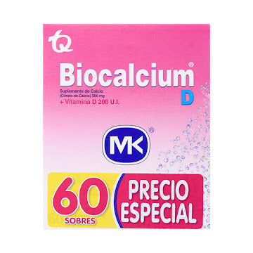 Biocalcium D 500 mg 60 Sobres Mk Tecnoquímicas