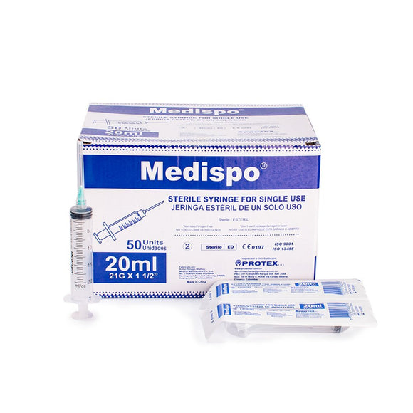Jeringa Medispo 20 ml 21G — Protex S.A.