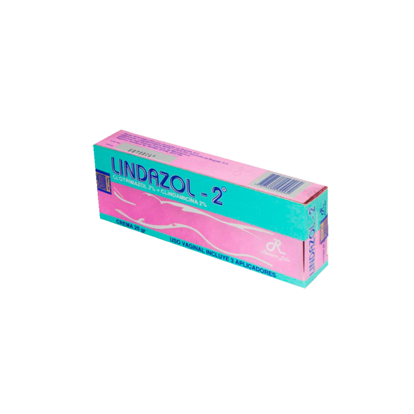 Lindazol-2 Crema Vaginal 20 g clotrimazol clindamicina 3 aplicadores — Ruecam