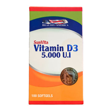 Vitamin D3 5000 UI colecalciferol 100 softgels — Healthy America