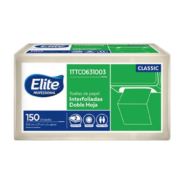 Toalla Elite interfoliada doble hoja natural — Elite