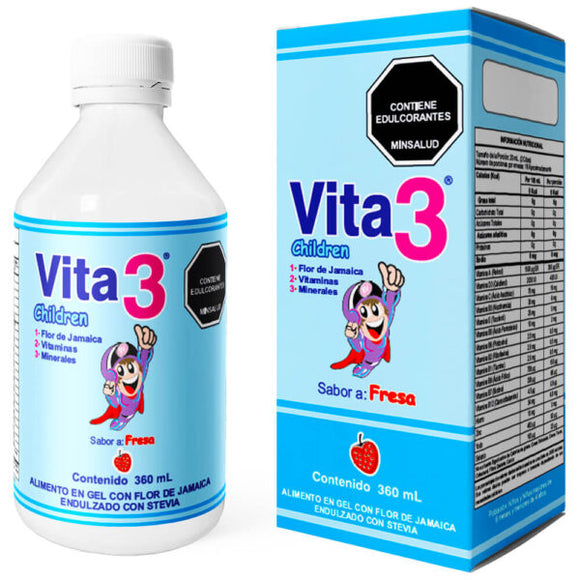 Vita 3 Children Multivitamínico Niños Fresa 360 ml