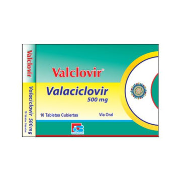Valclovir 500mg valaciclovir 10 tabletas recubiertas — Bioquifar