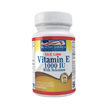 Vitamina E 1000 UI Selenium 60 Softgels — Healthy America