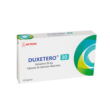 Duxetero 30mg Duloxetina 30 cápsulas — Hetero Labs