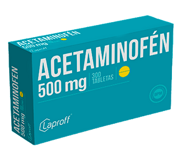 Acetaminofen 500 mg 300 Tabletas Laproff — frasco 300 tabletas