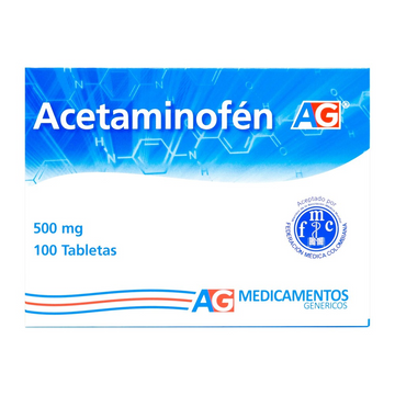 Acetaminofen 500mg 100 Tabletas American Generics