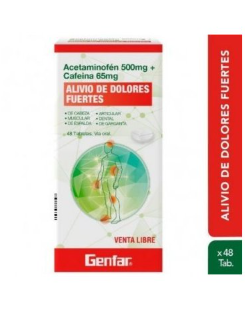 Acetaminofén/Cafeína 500/65mg 48 tabletas — Genfar