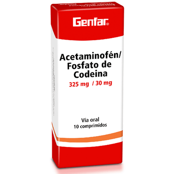 Acetaminófen Codeína 325/30mg 10 tabletas — Genfar