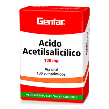 Ácido Acetilsalicílico 100mg 100 tabletas — Genfar