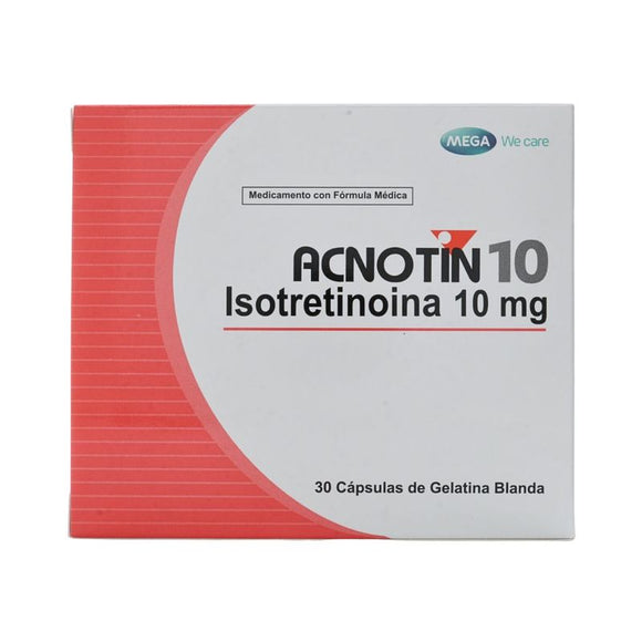 Acnotin 10mg Isotretinoína 30 cápsulas blandas — Mega Lifesciences