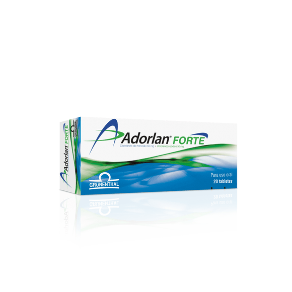 Adorlan Forte diclofenaco sódico + tramadol HCl 50mg/50mg 20 tabletas — Grünenthal