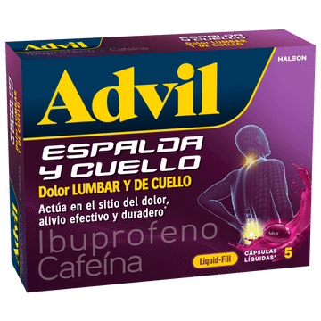 Advil Liquid Fill Ibuprofeno/Cafeína espalda y cuello 20 cápsulas — Haleon