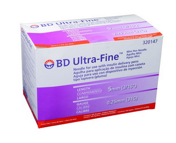Aguja BD 5 mm 0.25 mm 100 Unidades Morada — Becton Dickinson