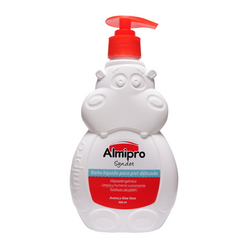 Almipro Baño Líquido Syndet 400 ml - Frasco limpiador hipoalergénico para piel sensible