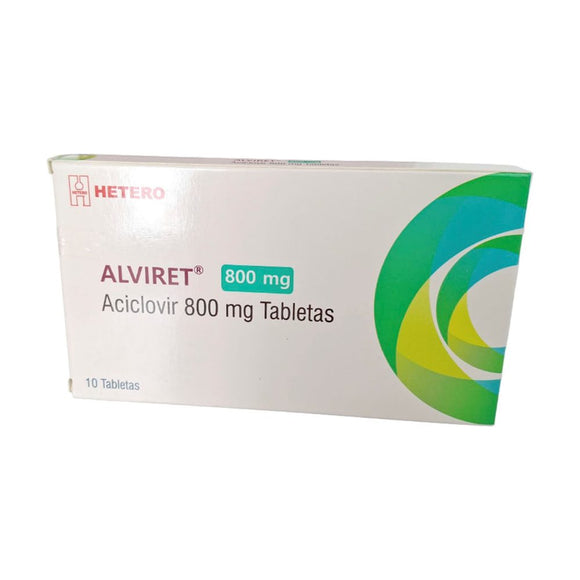 Alviret aciclovir 800 mg caja con 10 tabletas — Hetero