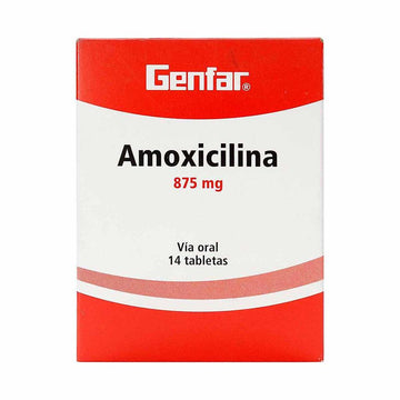 Amoxicilina 875mg 14 tabletas — Genfar