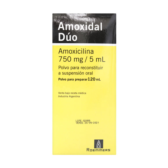 Amoxidal Duo 750mg suspensión 70 ml — Megalabs