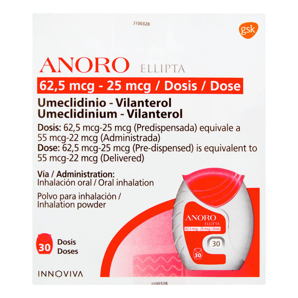 Anoro Ellipta 62.5/25mcg 30 dosis — GlaxoSmithKline