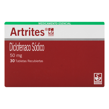Artrites 50mg diclofenaco sódico 30 grageas — Siegfried