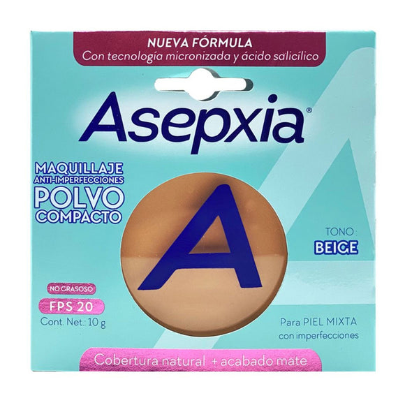 Asepxia Maquillaje Polvo Compacto Beige — Genomma Lab