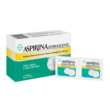 Aspirina Efervescente 500mg 12 tabletas — Bayer