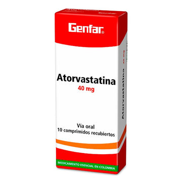 Atorvastatina 40 mg 30 Tabletas Genfar