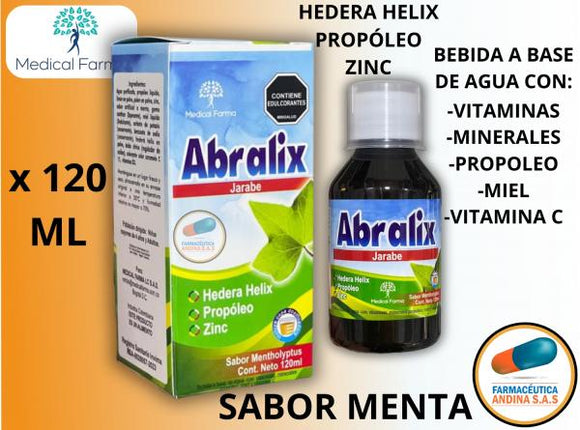 Abralix Jarabe Hedera helix propóleo zinc 120 ml — Medical Farma