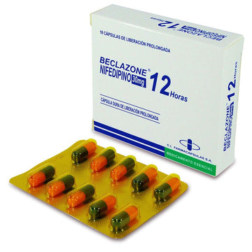 Beclazone Nifedipino 30mg 10 cápsulas — Novamed