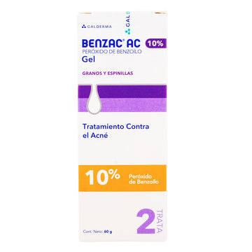 Benzac AC 10% Gel 60 g — Peróxido de benzoilo tratamiento acné Galderma