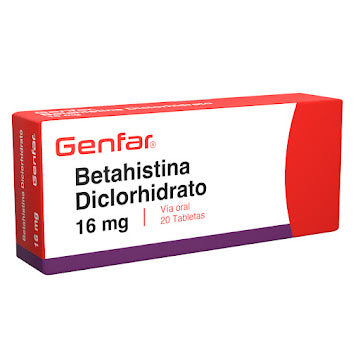 Betahistina 16mg 20 tabletas Betahistina diclorhidrato — Genfar