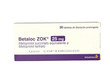 Betaloc Zok 25mg metoprolol succinato 30 tabletas liberación prolongada — AstraZeneca