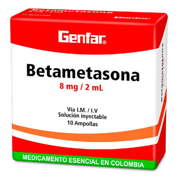 Betametasona 8mg/2ml solución inyectable 10 ampollas — Genfar