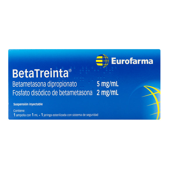 Betatreinta Betametasona 5 mg + 2 mg/ml Ampolla 1 ml Eurofarma
