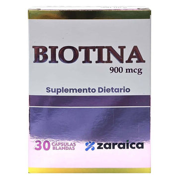 Biotina 900mcg 30 cápsulas — Zaraica