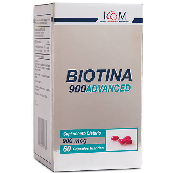 Biotina Advanced 900 mg 60 Capsulas — Icom