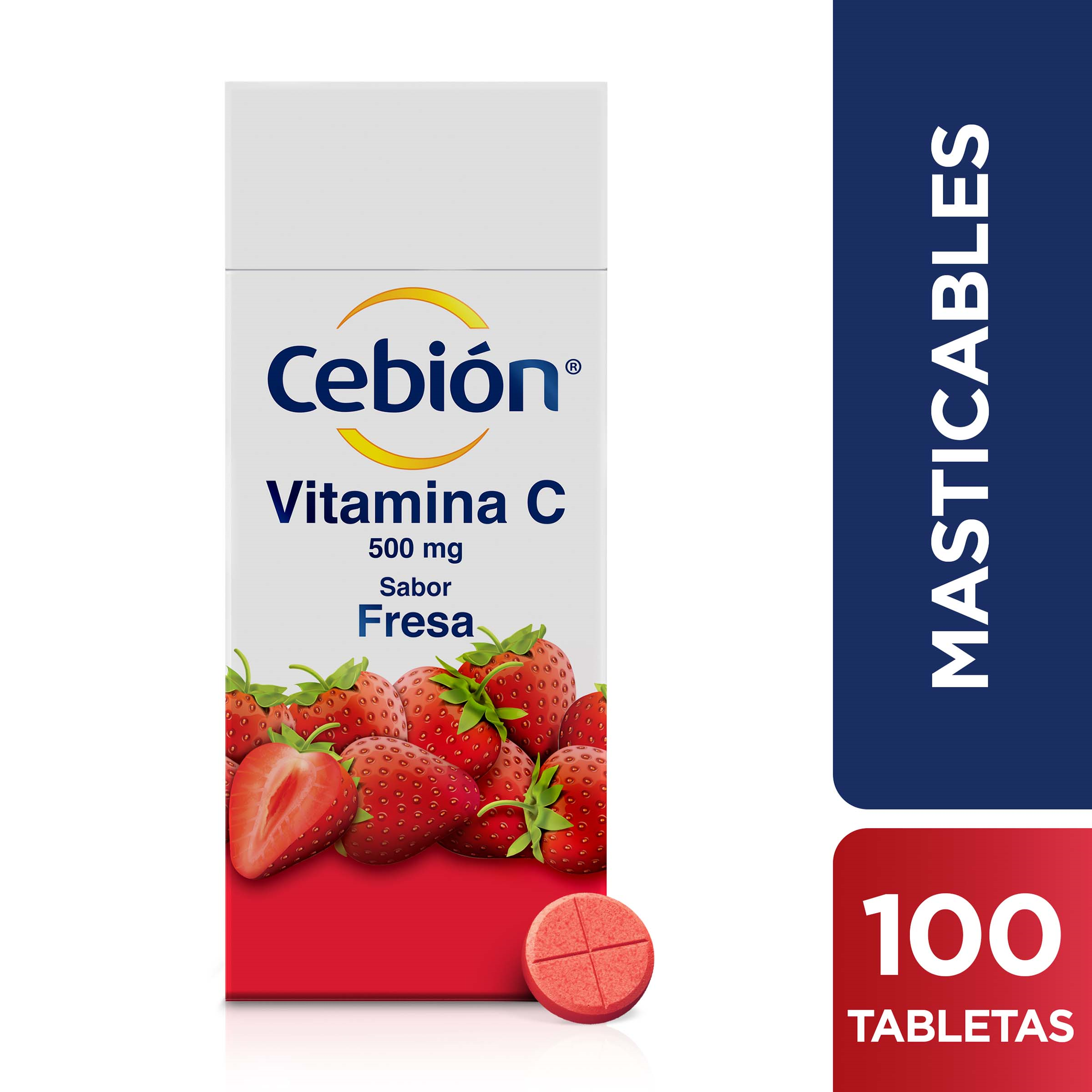 (F) CEBION MASTICABLE FRESA 100 TABLETAS - (EXH3) - 10 UNIDADES