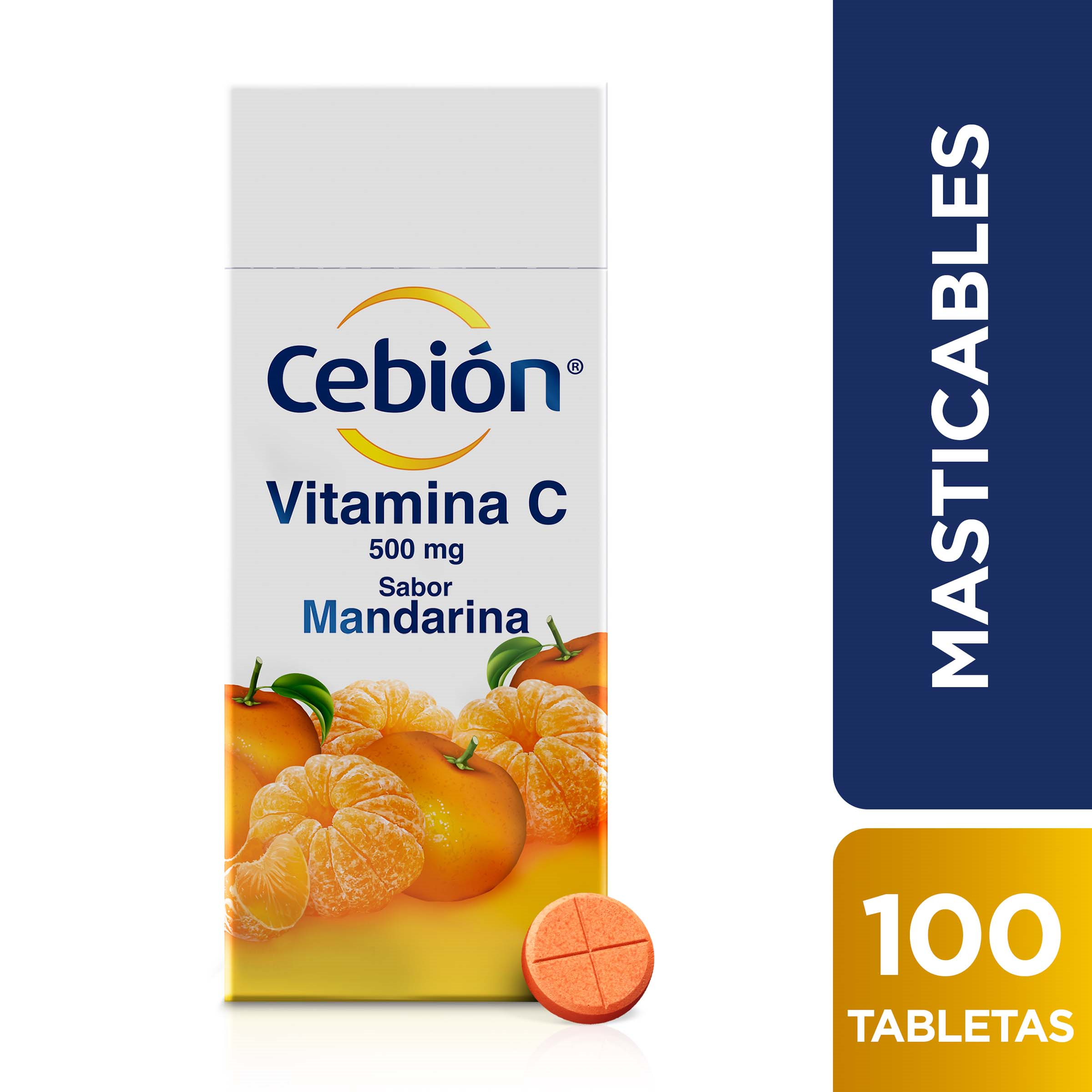 (F) CEBION MASTICABLE MANDARINA 100 TABLETAS - 10 UNIDADES