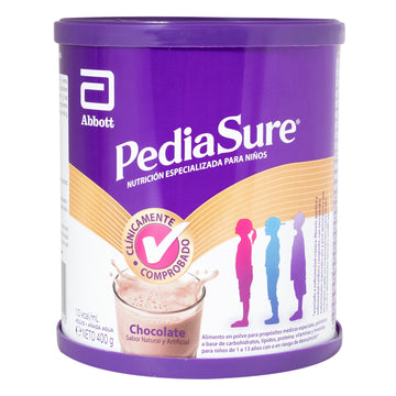 Pediasure Polvo Chocolate 400 g - Suplemento nutricional completo para niños de 1 a 10 años, tarro Abbott