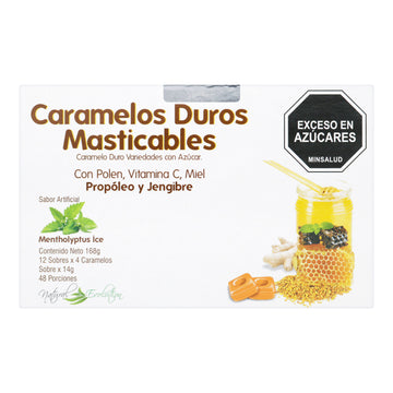 Caramelos duros masticables propóleo, vitamina C y miel 12 sobres — Icom