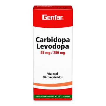 Carbidopa/Levodopa 25 mg/250 mg 30 Tabletas — Genfar