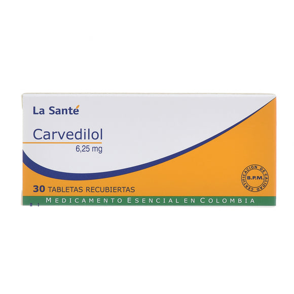 Carvedilol 6.25mg 30 Tabletas — La Santé
