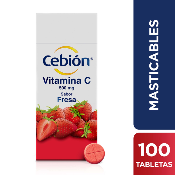 Cebion Masticable Fresa 100 Tabletas — Procter & Gamble