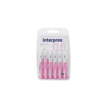 Cepillo Interprox Plus Nano 0.6 Mm 6 Uds Dentaid Rosado