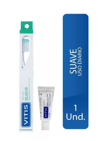 Cepillo Vitis Suave + Crema Dental Blanqueadora — Dentaid