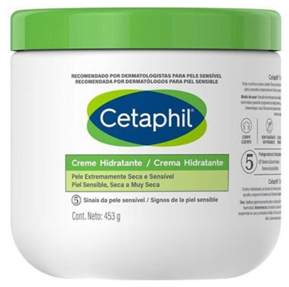 Cetaphil Crema Hidratante 453 g - Tarro familiar hidratante para piel seca y sensible