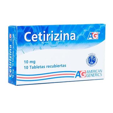 Cetirizina 10mg 10 tabletas — American Generics