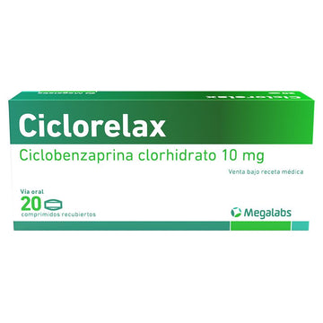 Ciclorelax ciclobenzaprina clorhidrato 10mg 20 comprimidos recubiertos — Megalabs